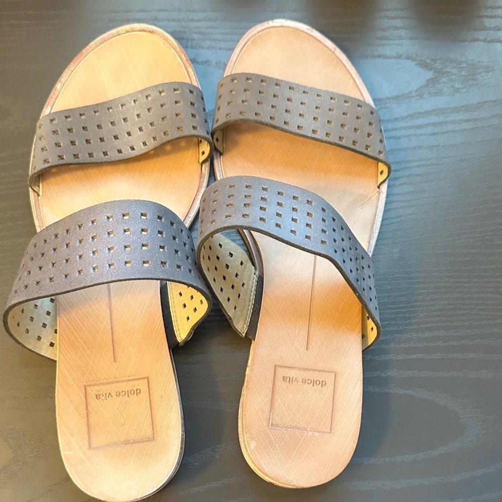 Dolce Vita Perforated Gray Sandals